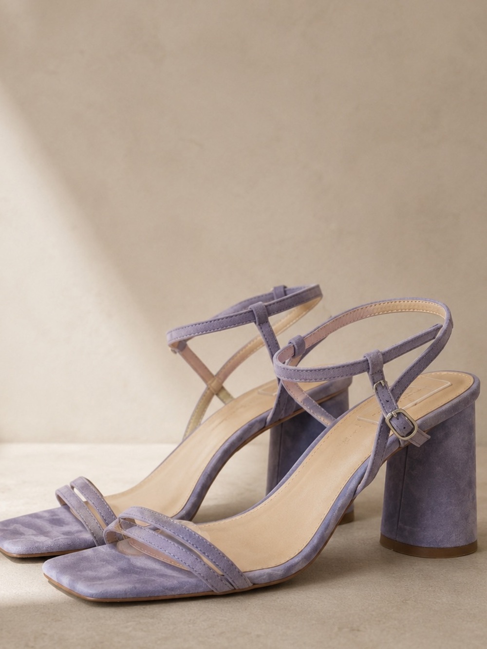 Sam Edelman Lavender Suede Block Heel Sandals
